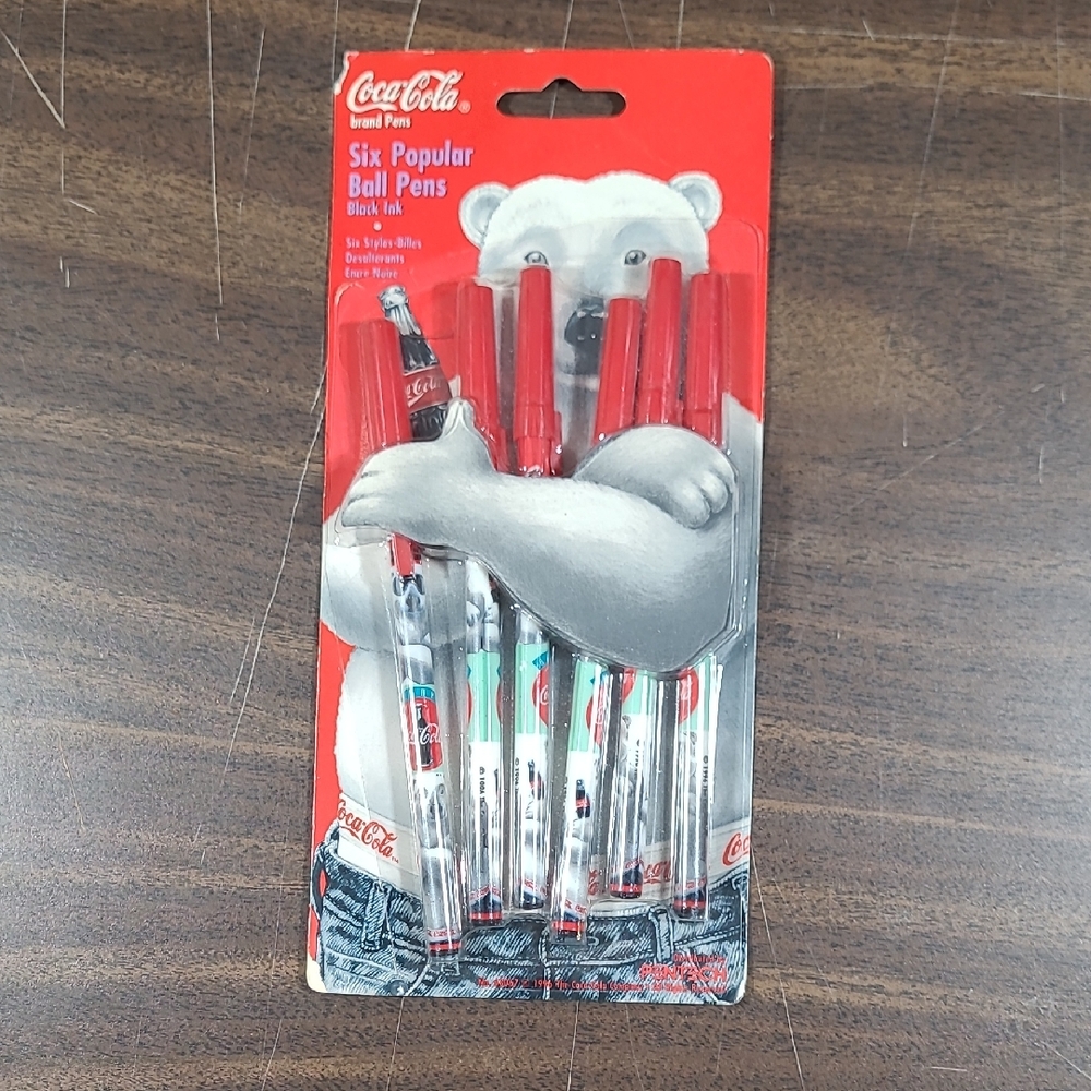 Coca Cola Red Ball Pens Set with Polar Bear Design